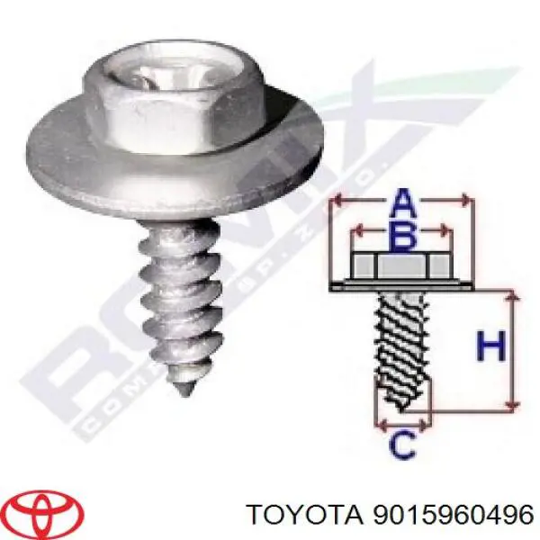 9015960496 Toyota clips de fijación de pasaruedas de aleta delantera