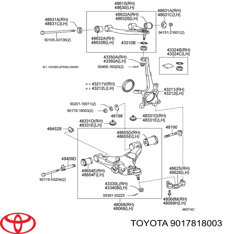 Arandela excentrica,palanca inferior, vehiculo proteccion especial Toyota Sequoia (K6)