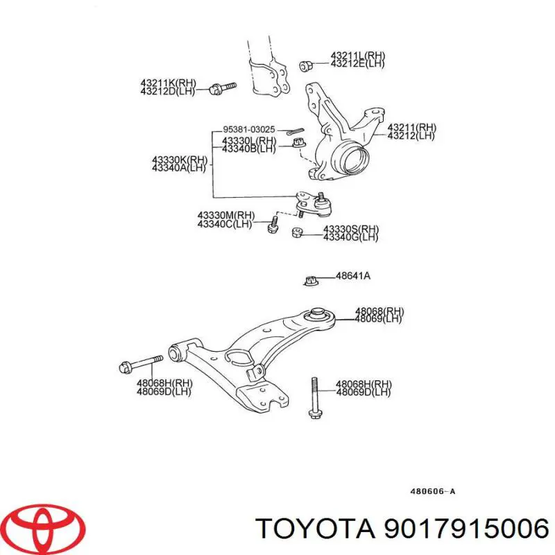 Tuerca de fijación del amortiguador Toyota 9017915006 precio, desde 2,01 EUR
