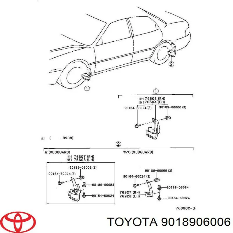 Comprar 9018906006 Toyota Clip de fijación del guardabarros delantero