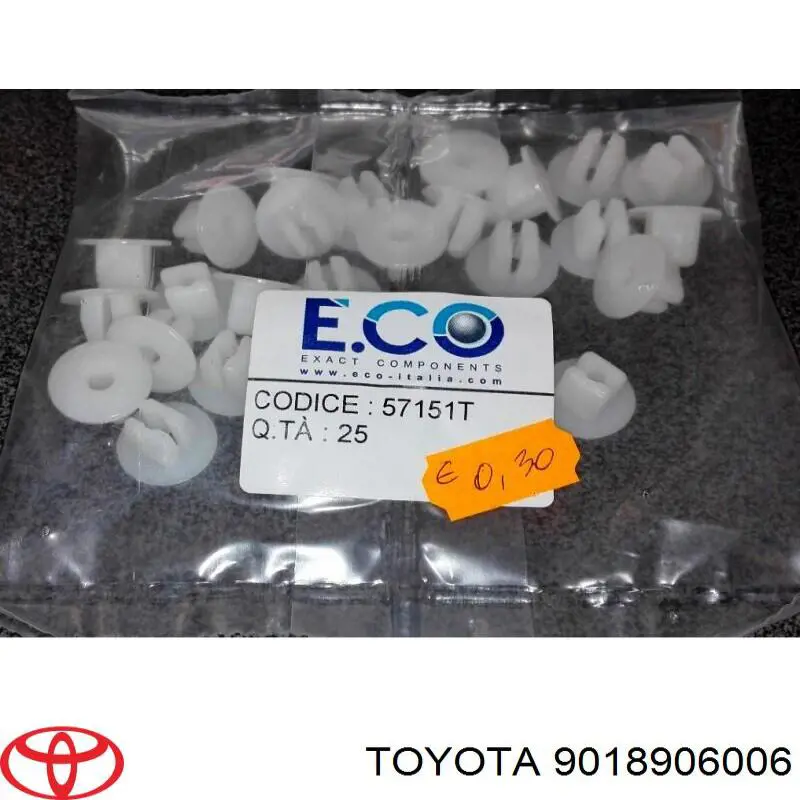 9018906006 Toyota clips de fijación de pasaruedas de aleta delantera