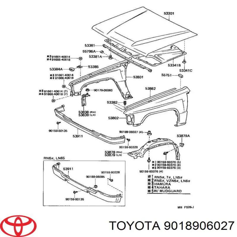 Clip de fijación del guardabarros delantero Toyota 9018906027 precio, desde 0,65 EUR