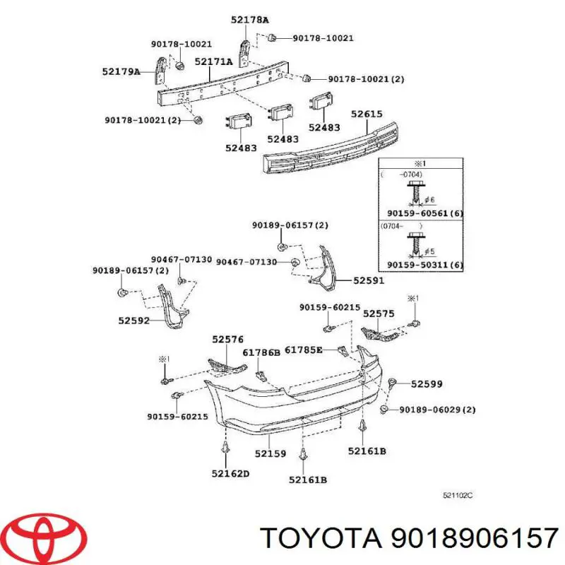 Clip de fijación del guardabarros Toyota 9018906157 precio, desde 0,44 EUR
