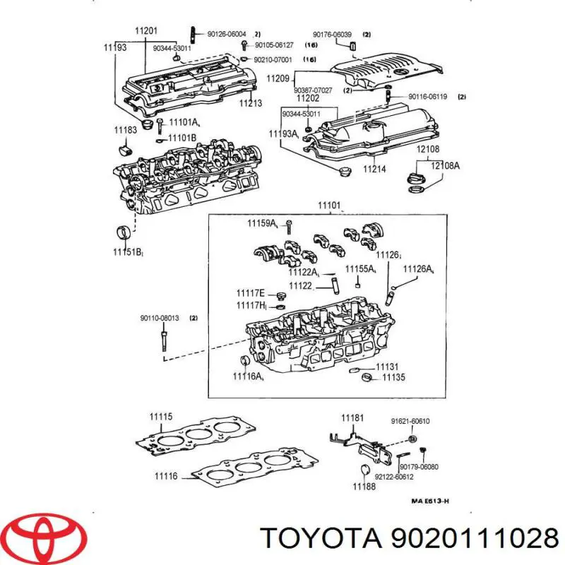 9020111028 Toyota arandela, tornillo de culata