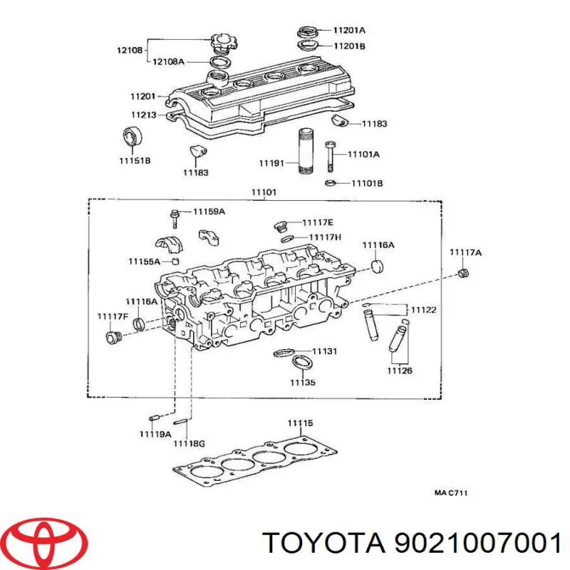 Arandela del perno de la tapa de la válvula para Toyota Carina (T19)