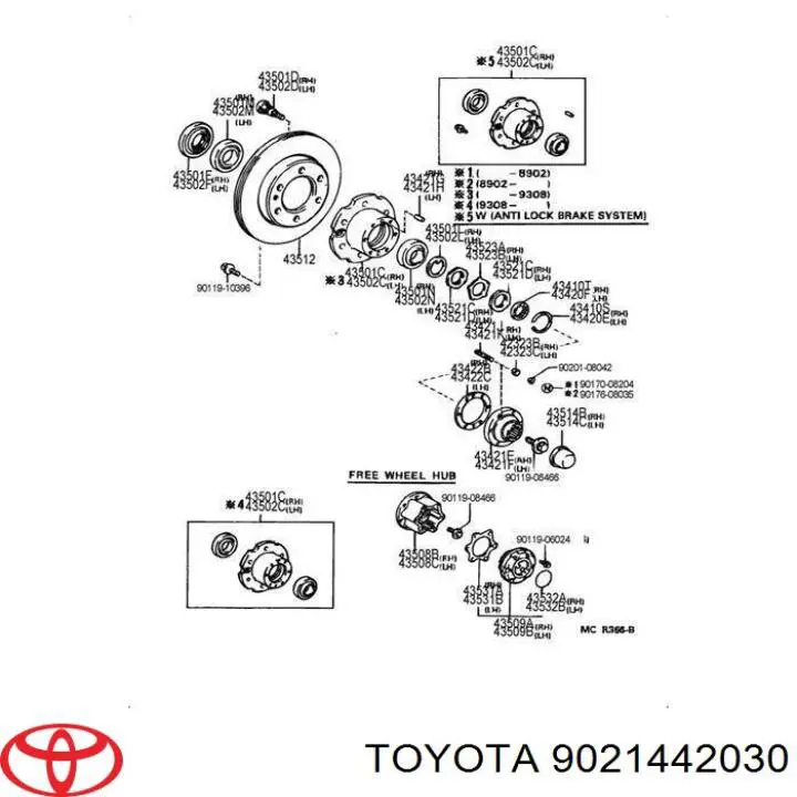 Anillo de retención del cojinete de la rueda delantera Toyota 9021442030 precio, desde 4,73 EUR