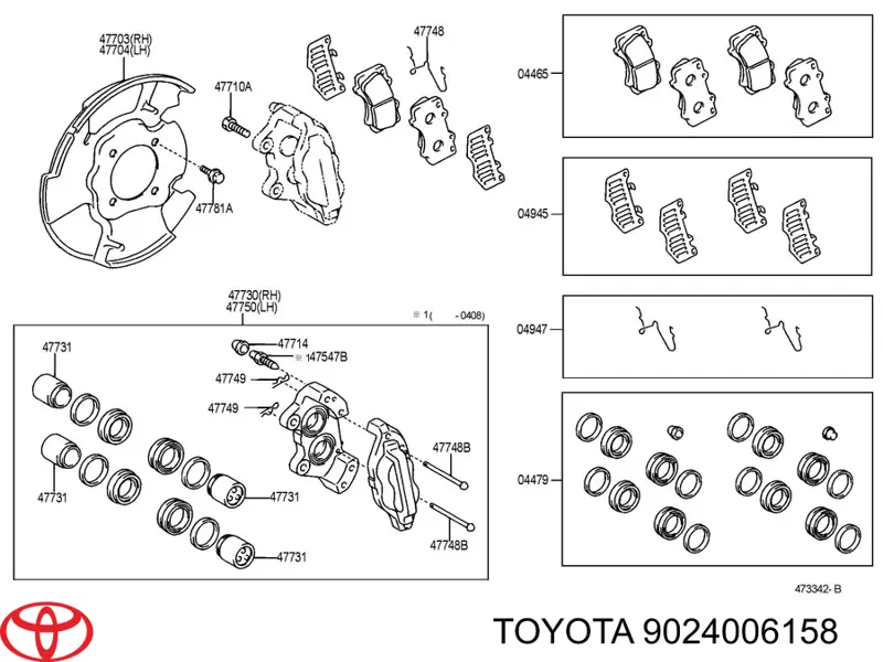 Juego de resortes de sujeción de pastillas de freno delanteras Toyota 9024006158 precio, desde 8,92 EUR