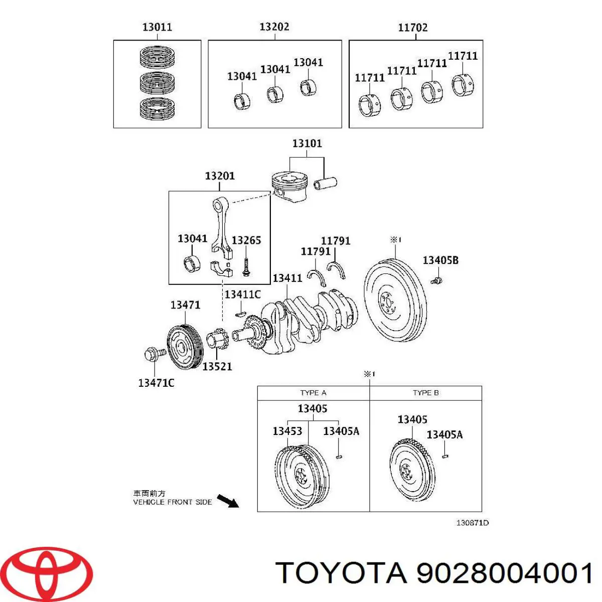 Chaveta de cigüeñal Toyota 9028004001 precio, desde 1,45 EUR