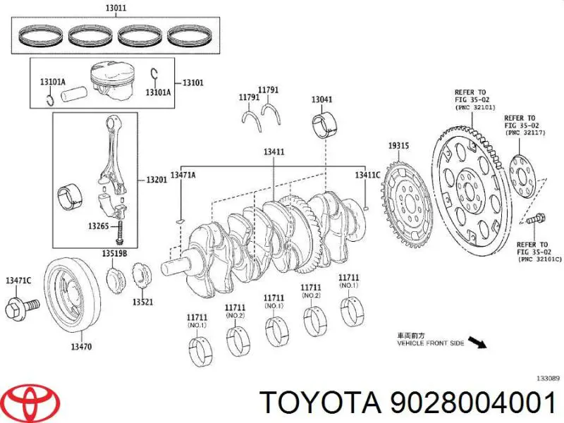 Comprar 9028004001 Toyota Chaveta de cigüeñal