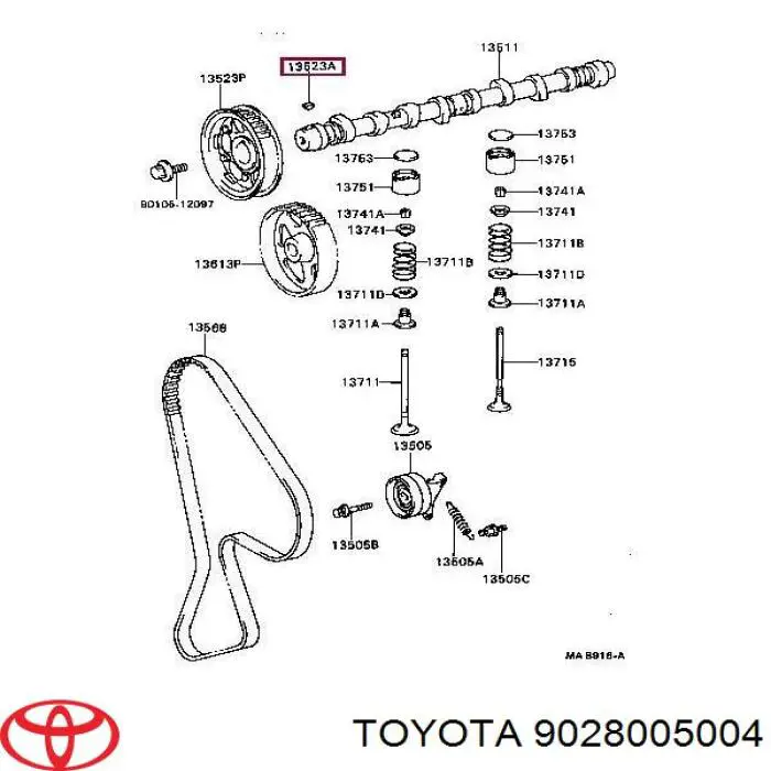 Llave de engranaje del árbol de levas para Toyota Corolla (E12U)