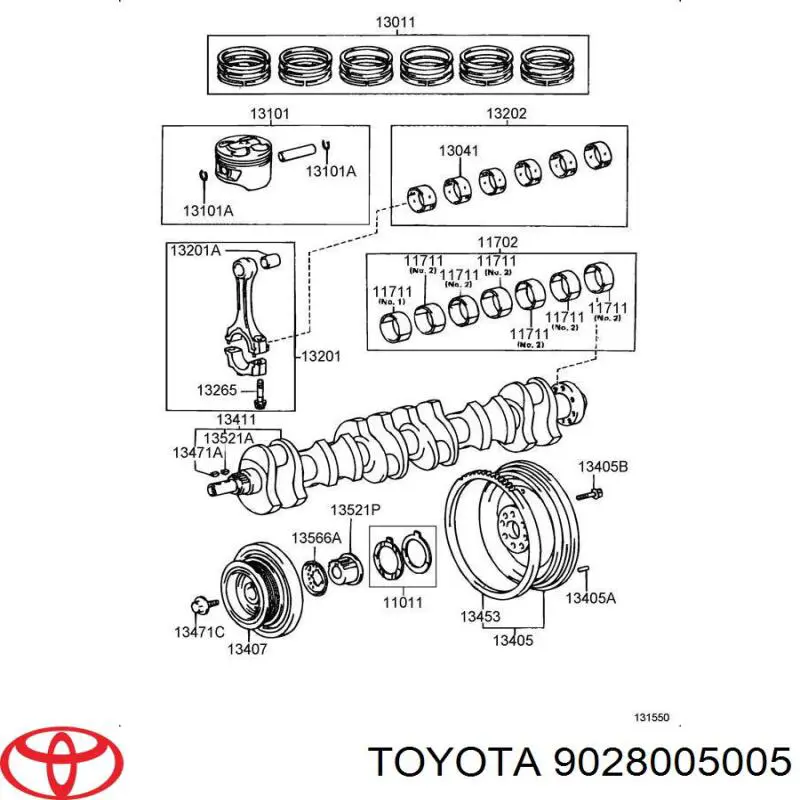 Llave para cigueñal para Toyota Hiace (H10)