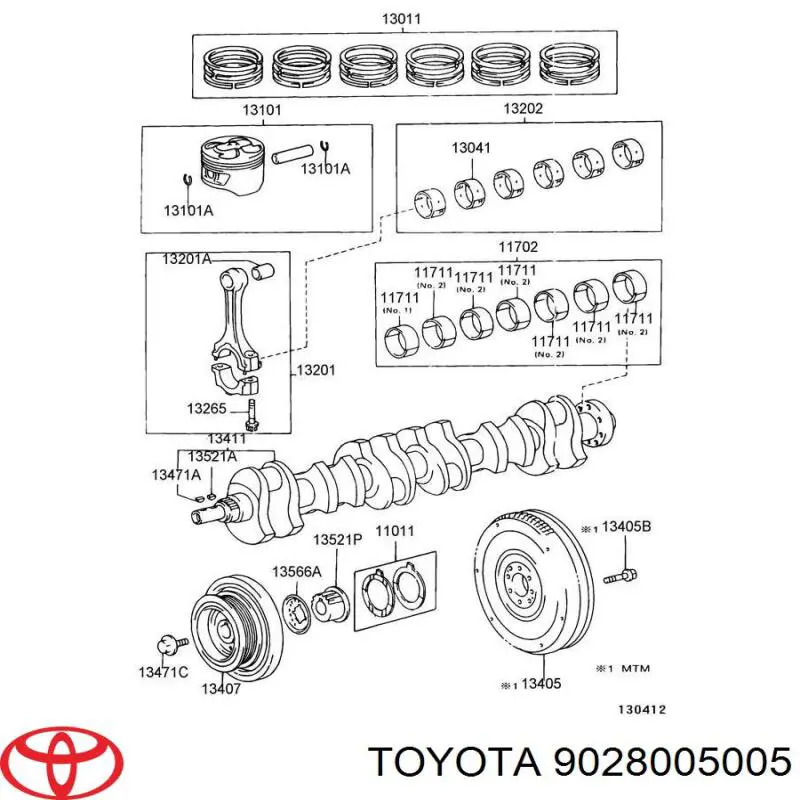 Chaveta de cigüeñal Toyota 9028005005 precio, desde 2,07 EUR