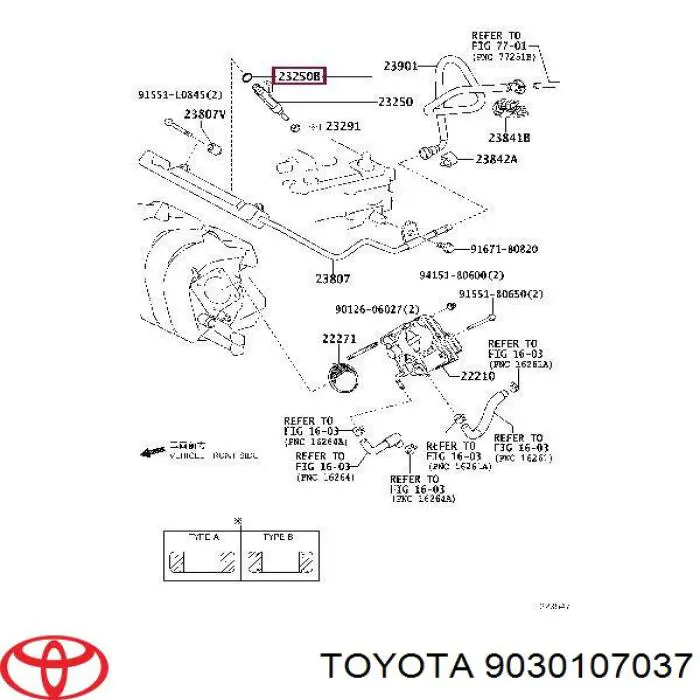 9030107037 Toyota junta de inyectores