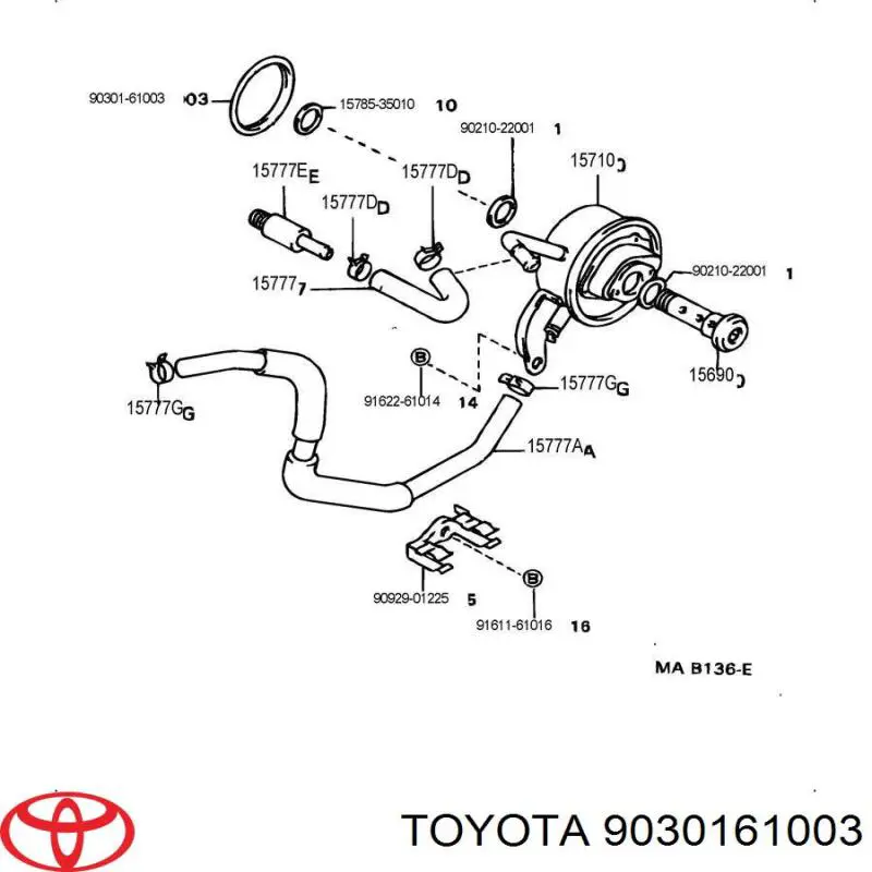 Anillo de sellado del intercambiador de calor de aceite para Toyota Starlet (P7)