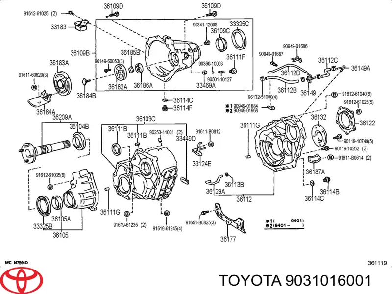 Anillo retén, diferencial eje delantero para Toyota Land Cruiser (J10)