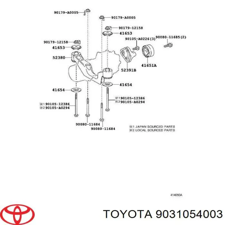 9031054003 Toyota anillo retén, diferencial trasero