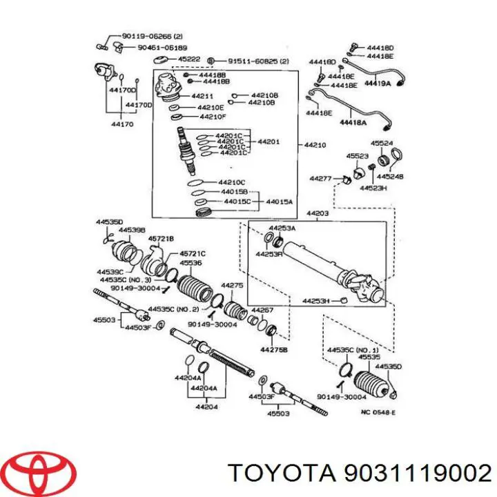 Retén de la cremallera de dirección Toyota 9031119002 precio, desde 3,88 EUR