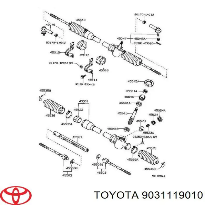 Juego de retenes del eje vertical de la cremallera de dirección Toyota 9031119010 precio, desde 3,37 EUR