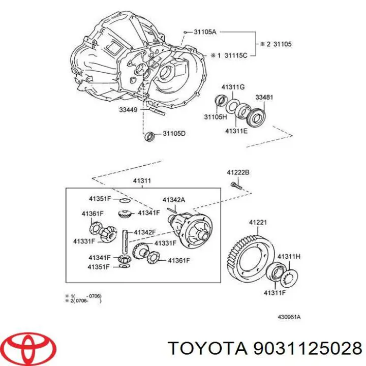 9031125028 Toyota anillo reten caja de cambios