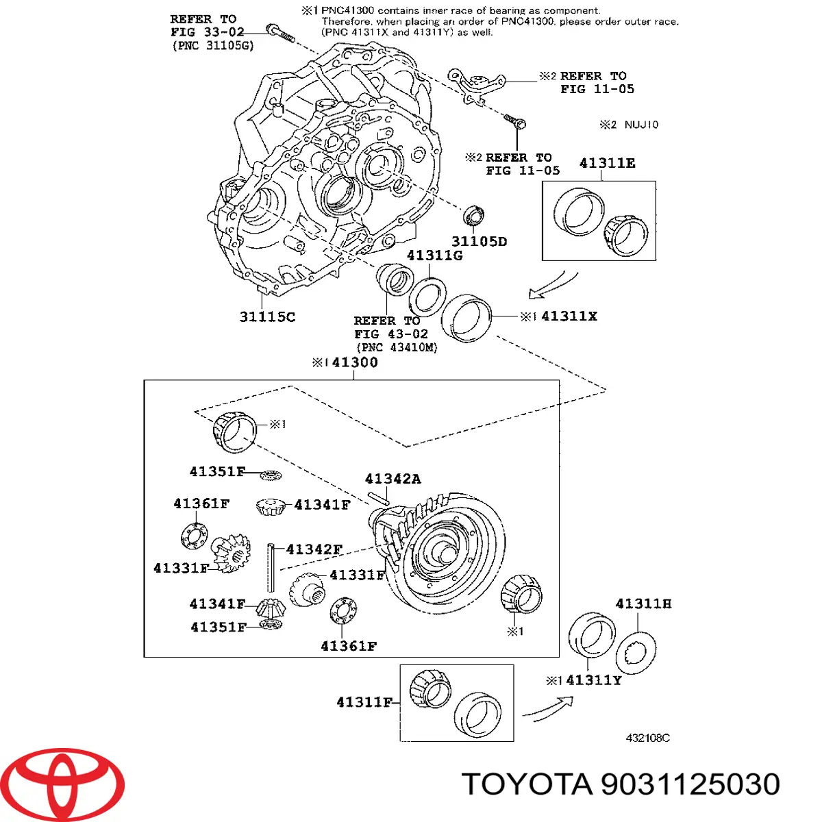 9031125030 Toyota anillo reten caja de cambios