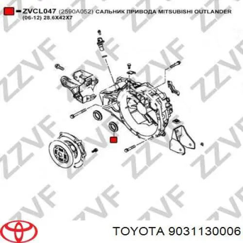 Retén de cigüeñal frontal Toyota 9031130006 precio, desde 3,75 EUR