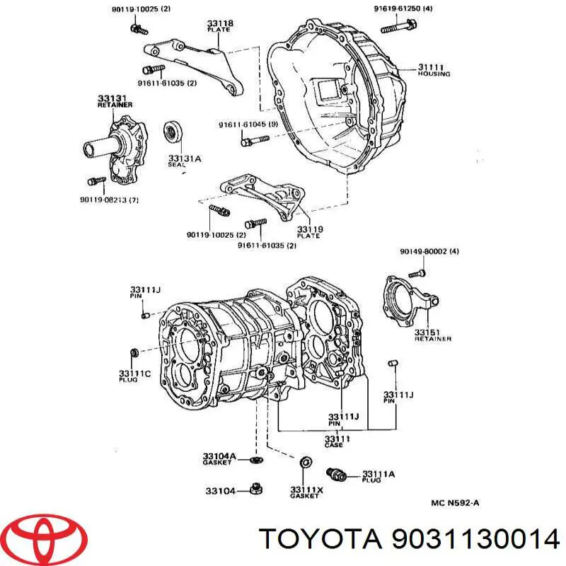 Anillo Reten Caja De Cambios para Toyota Hiace (H10)