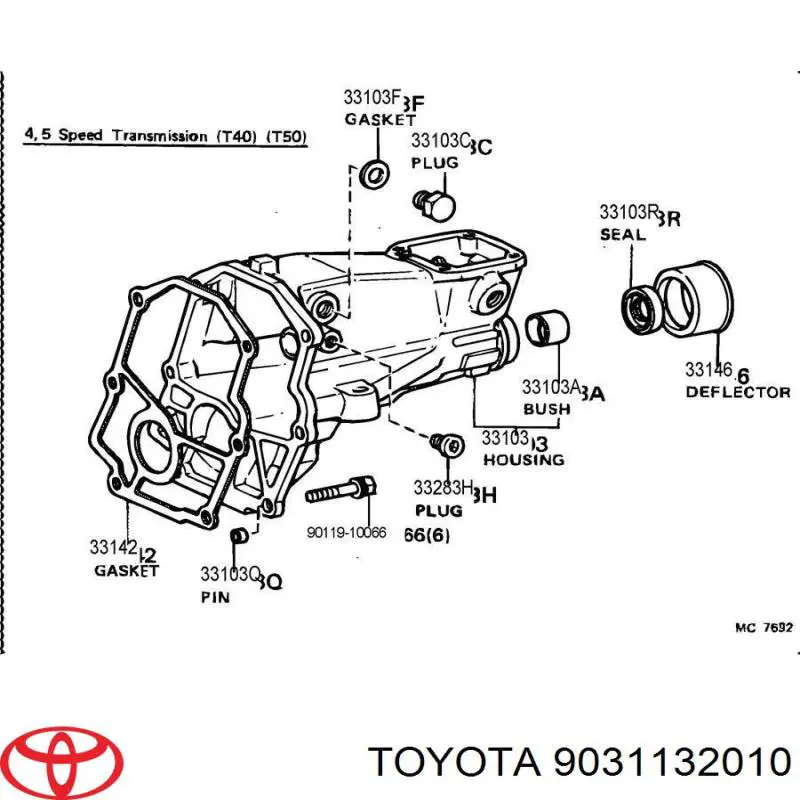 9031132010 Toyota anillo reten caja de transmision (salida eje secundario)