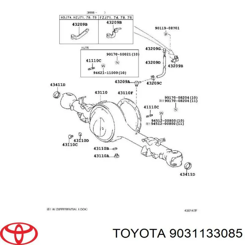 Retén del semieje delantero 9031133085 Toyota