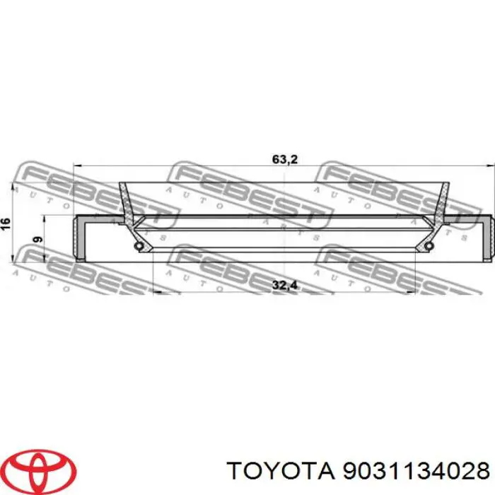 Comprar 9031134034 Toyota Retén del semieje delantero izquierdo