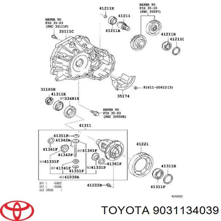 9031134039 Toyota anillo retén de semieje, eje delantero, derecho