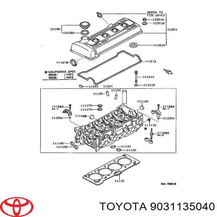 Anillo retén, cigüeñal frontal para Toyota TERCEL (EL53)