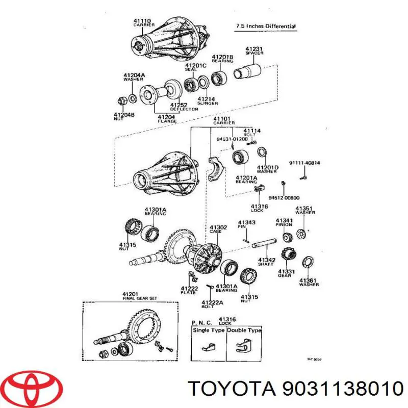 Retén del piñón del diferencial trasero Toyota 9031138010 precio, desde 5,01 EUR