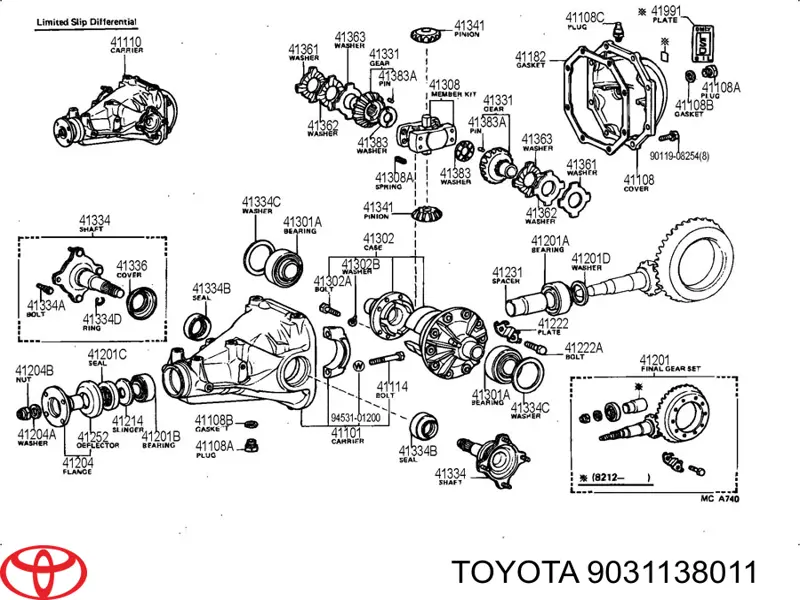 Retén del diferencial del eje trasero Toyota 9031138011 precio, desde 5,79 EUR