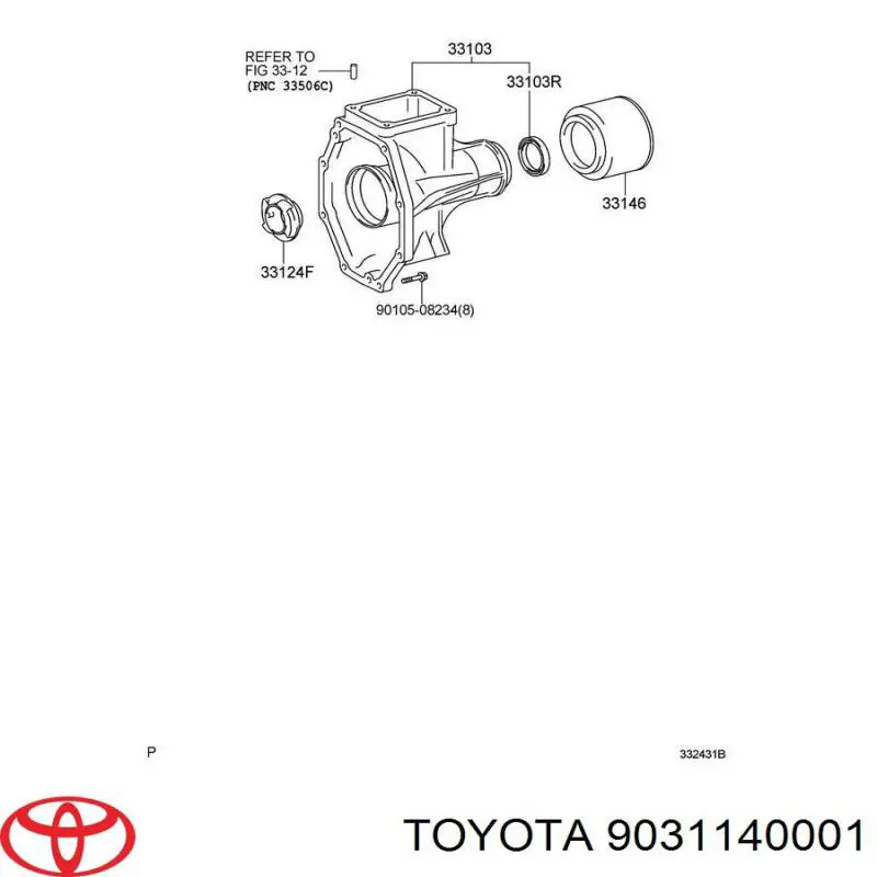 9031140001 Toyota anillo reten caja de transmision (salida eje secundario)