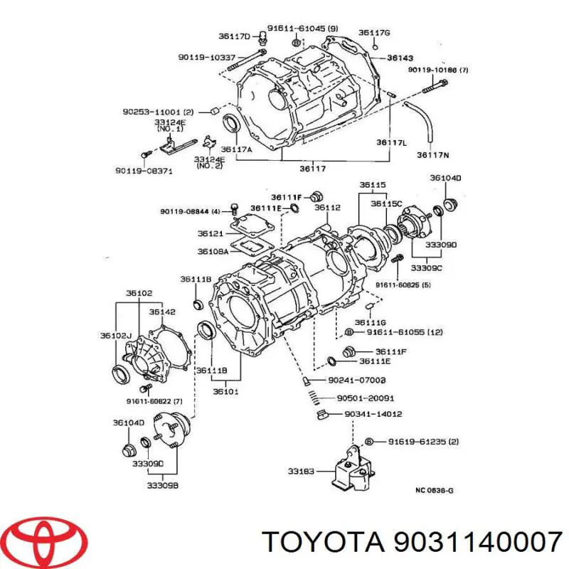 Anillo Reten De salida Caja De Transferencia para Toyota Land Cruiser (J9)
