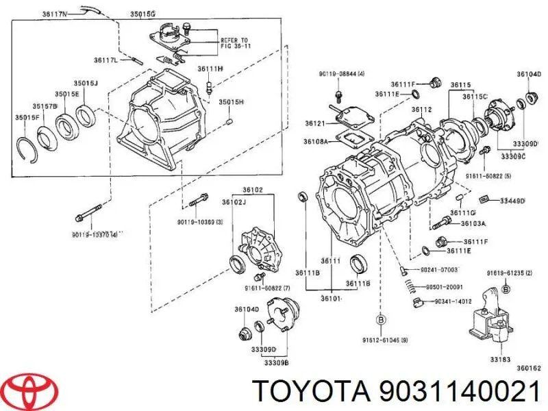 9031140021 Toyota anillo reten engranaje distribuidor