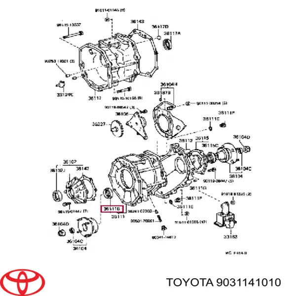 9031141010 Toyota anillo reten engranaje distribuidor