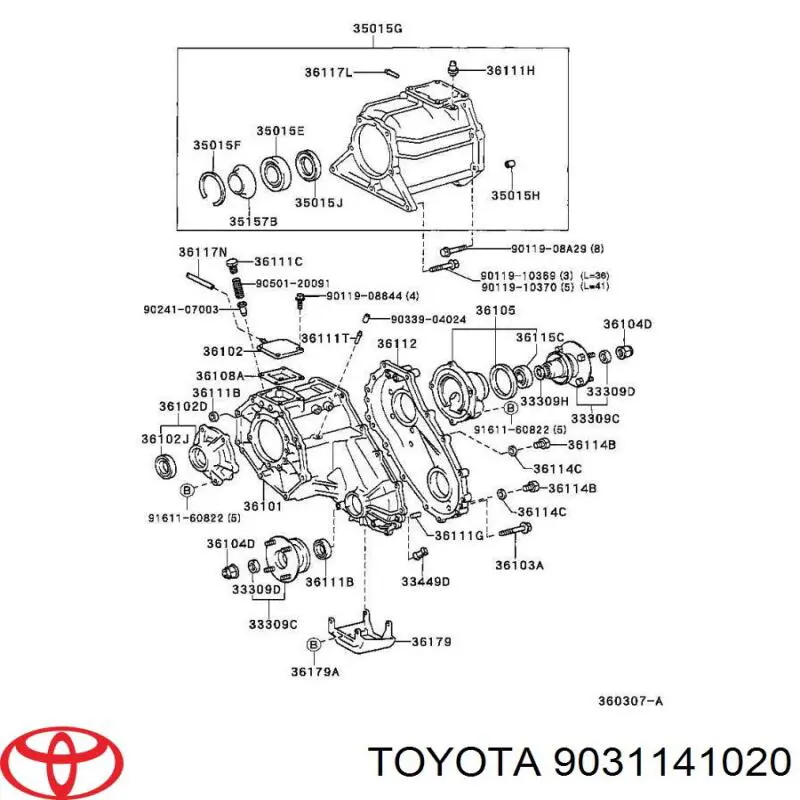 9031141020 Toyota Retén de salida trasero de la caja de transferencia