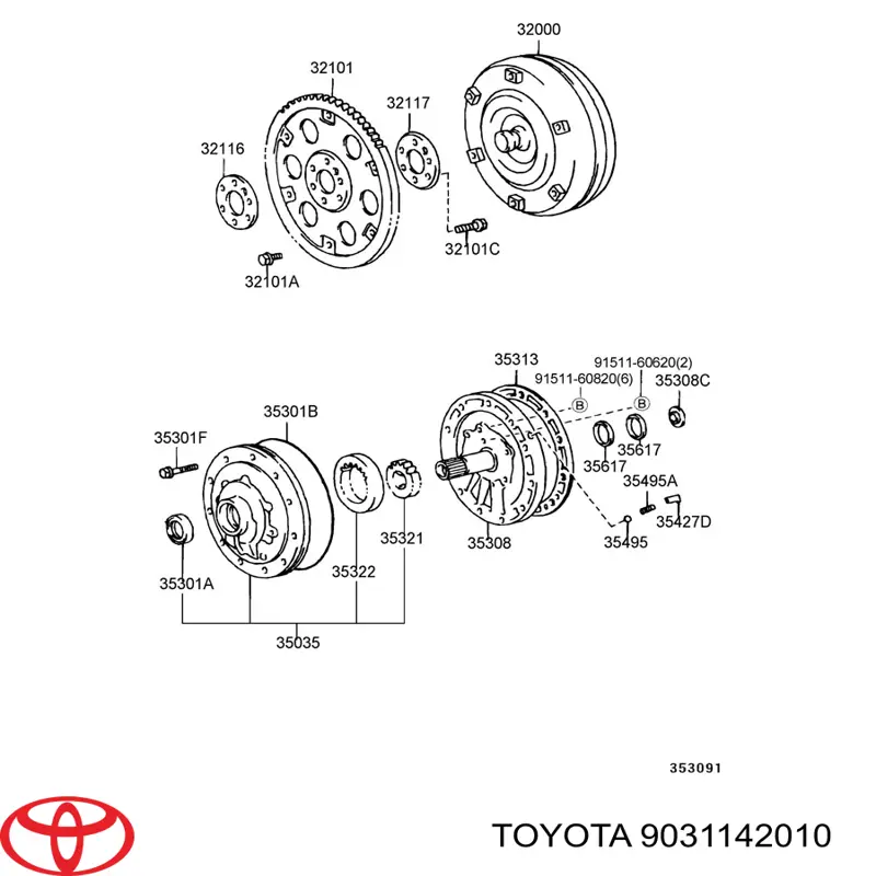9031142010 Toyota sello de aceite transmision automatica