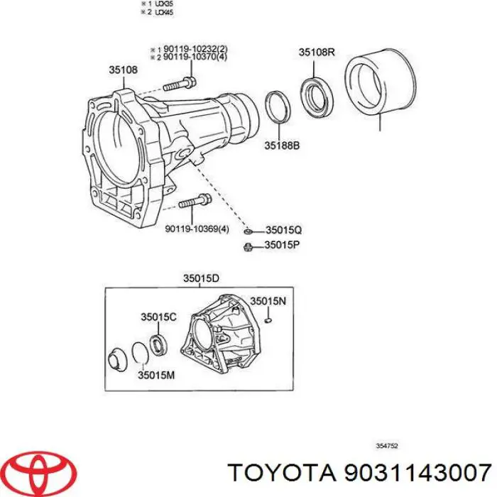 9031143007 Toyota sello de aceite de transmision, eje central