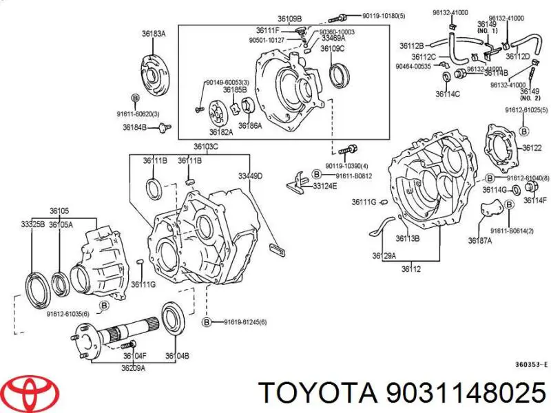 9031148025 Toyota anillo reten de salida caja de transferencia