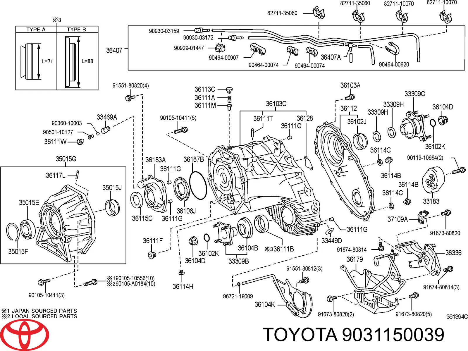 9031150039 Toyota anillo reten engranaje distribuidor