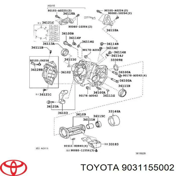 9031155002 Toyota sello de aceite de transmision, eje central
