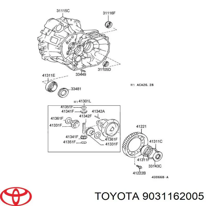 9031162005 Toyota anillo reten engranaje distribuidor