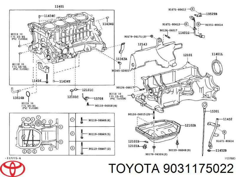 9031175022 Toyota anillo retén, cigüeñal