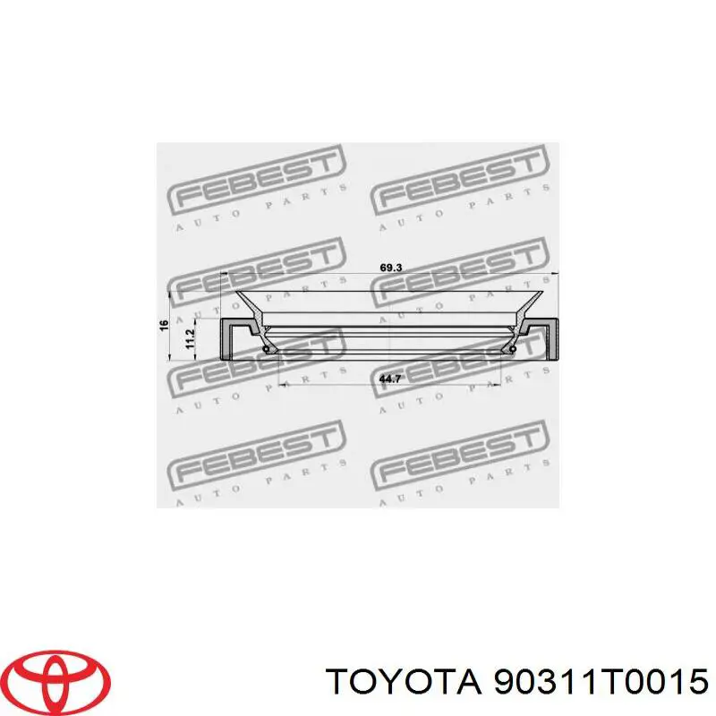 Retén del semieje delantero izquierdo Toyota 90311T0015 precio, desde 8,92 EUR