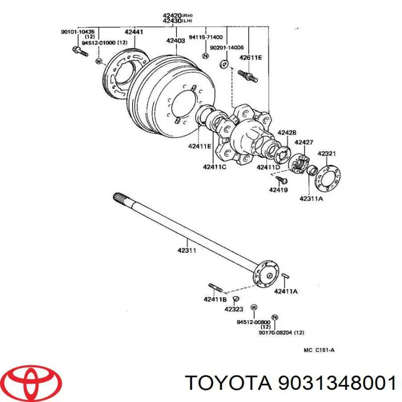 Sello De Aceite Cubo Trasero Exterior para Toyota 4 Runner (N130)