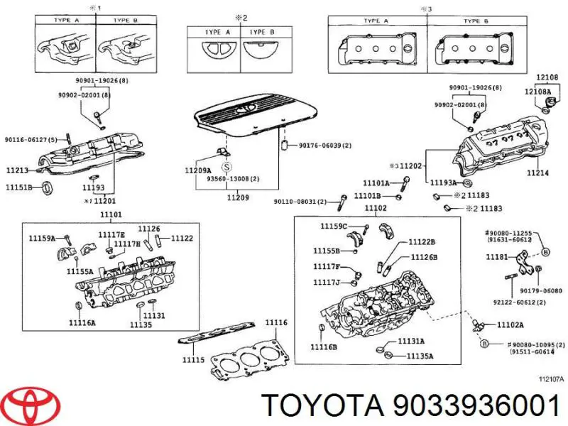 9033936001 Toyota tapón de culata