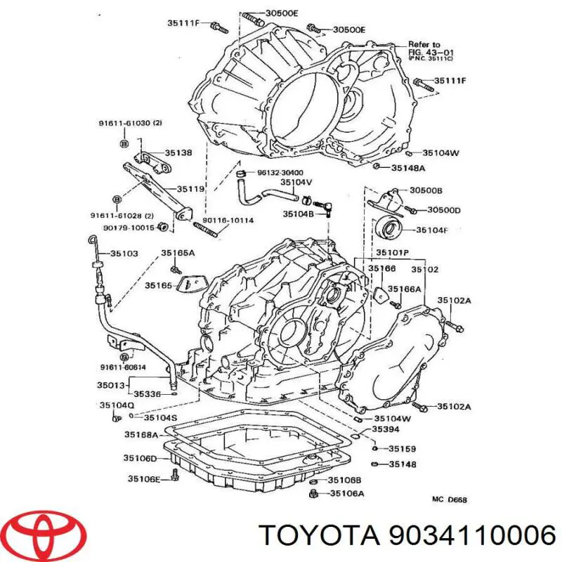 9034110006 Toyota tornillo obturador caja de cambios