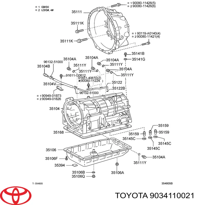 9034110021 Toyota tornillo obturador caja de cambios